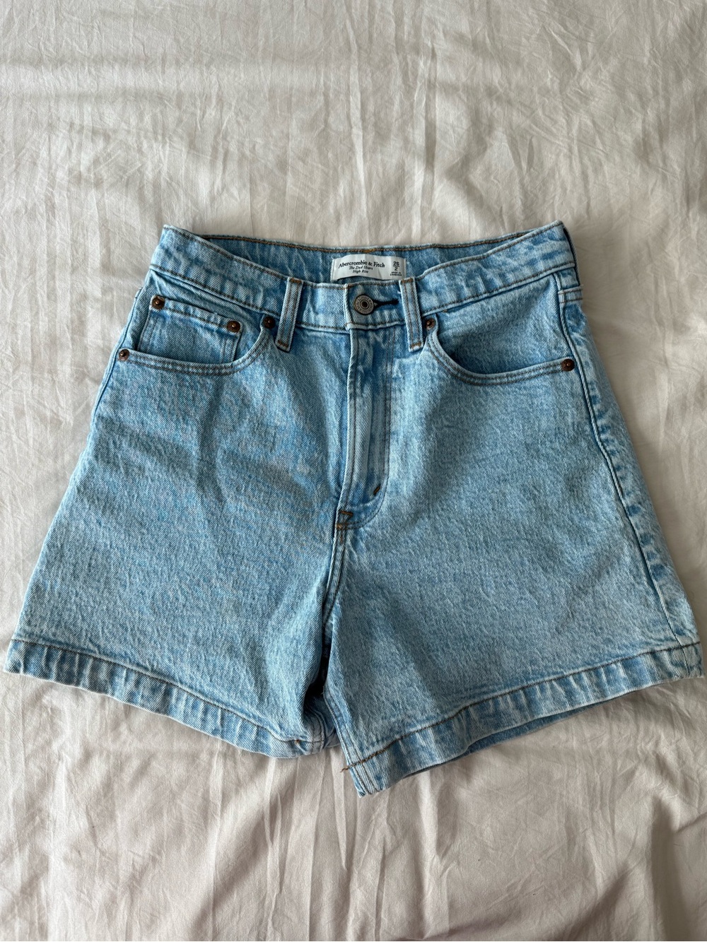 Abercrombie & Fitch Light Blue Denim High-Rise Shorts